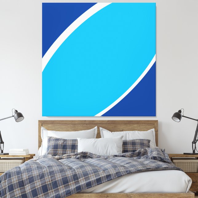 Sea Sky. Abstrakte zwei Tone blaue, weiße, fette K Leinwanddruck (Insitu (Schlafzimmer))