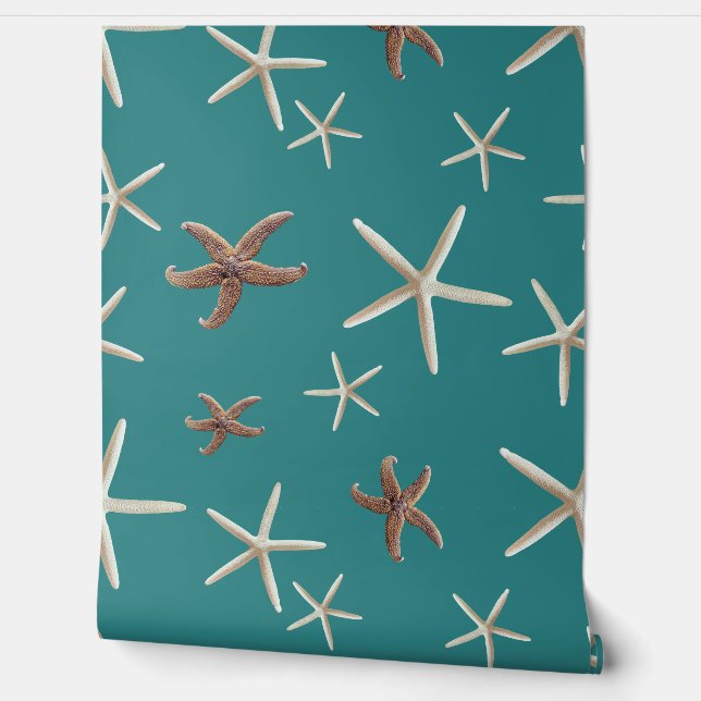 Sea Stars Starfish Seamless Pattern Tapete (Abrollen)