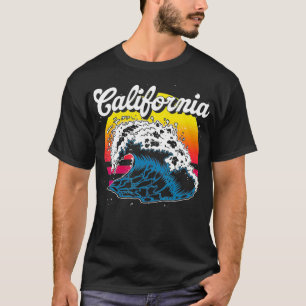 Sea Summer Vacation Ozean Tropical Waves Retro Cal T-Shirt