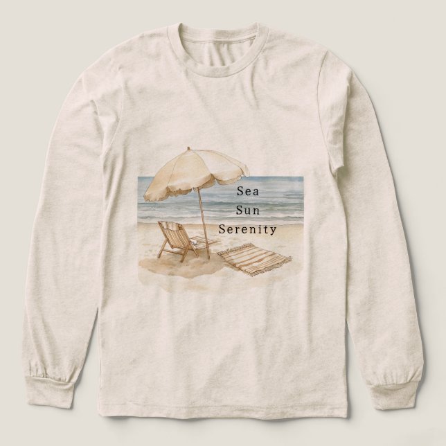 Sea Sun Serenity Beach Umbrella Tri-Blend Shirt (Design Vorderseite)