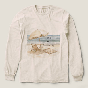 Sea Sun Serenity Strand Sonnenschirm Tri-Blend Shirt