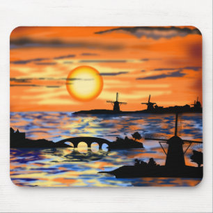 Sea Sunrise Mouse Pad Niederlande Landschaft Mousepad