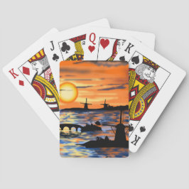 Sea Sunrise Playing Cards Niederlande Landschaft Spielkarten
