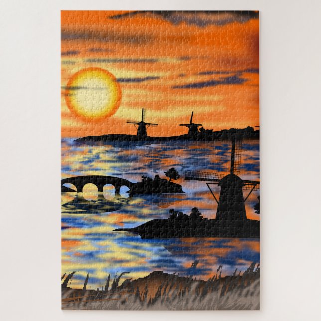 Sea Sunrise Puzzle Niederlande Landschaft (Vertikal)