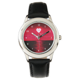 Sea Sunset Black Red Watch Armbanduhr