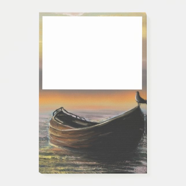 Sea Sunset Boot Post it Notes Post-it Klebezettel (Vorderseite)