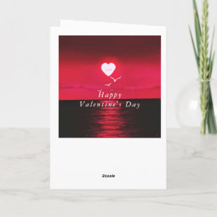 Sea Sunset Heart Liebe Valentine's Day Card Karte
