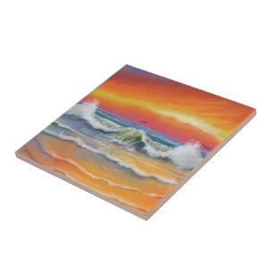 Sea Sunset Keramik Tile Abstract Design Fliese