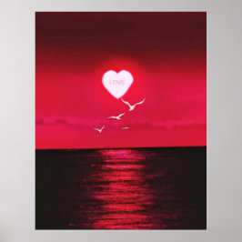 Sea Sunset Liebe Poster Romantic - Ihr Textname