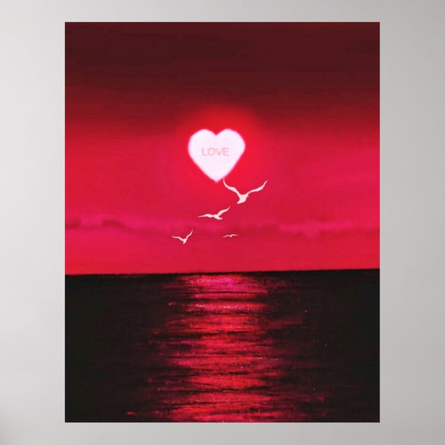 Sea Sunset Liebe Poster Romantic - Ihr Textname (Vorne)