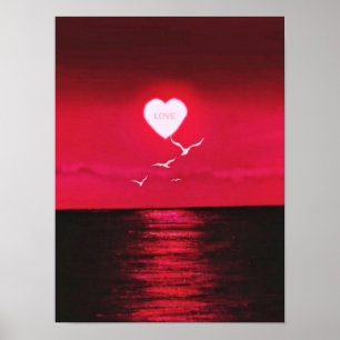 Sea Sunset Liebe Poster Romantic - Ihr Textname
