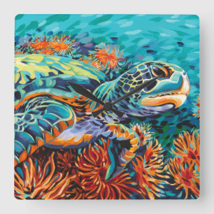 Sea Sweetheart I Quadratische Wanduhr