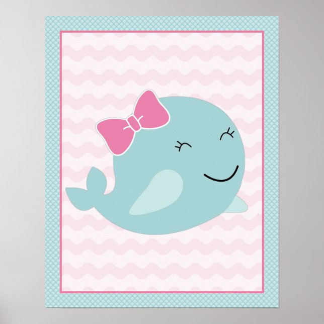 Sea Sweeties Girl Meereswelt Aqua Whale Poster (Vorne)