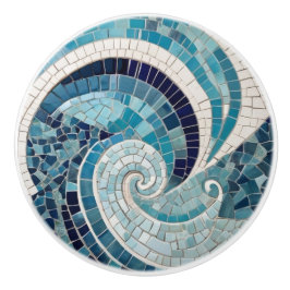 Sea Swirl Beach Wave Abstrakt Ocean Blue Mosaik Keramikknauf