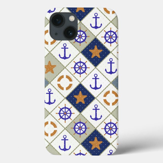Sea Theme Muster 2 Case-Mate iPhone Hülle (Rückseite)