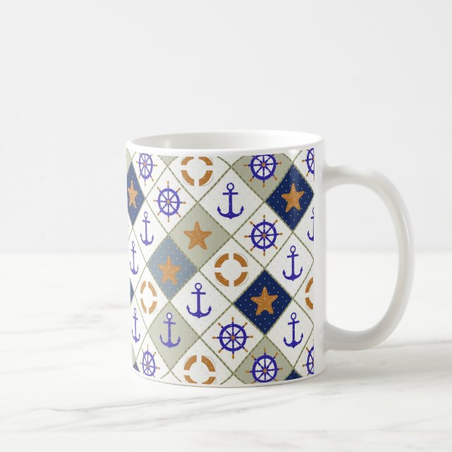 Sea Theme Muster 2 Tasse (Rechts)