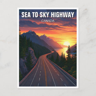Sea to Sky Highway Vancouver Canada Sunset Travel Postkarte