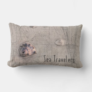 Sea Traveller Beach Map Collage Lendenkissen