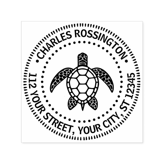 Sea Turtle #5N Name Rücksendeadresse Permastempel (Design)