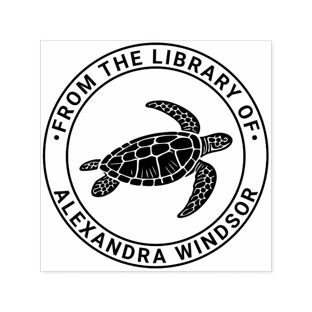 Sea Turtle #6 Bibliotheksname Permastempel (Design)