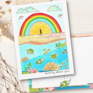 Sea Turtle Abenteuer Happy Place Denken Sie über S Postkarte