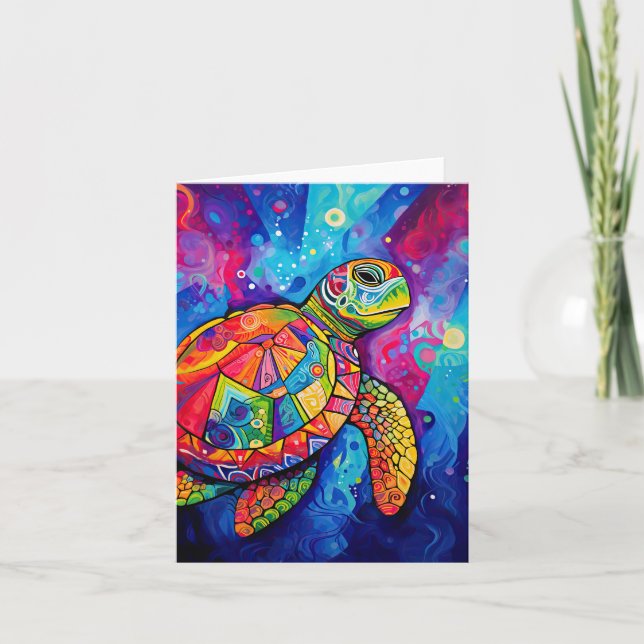 Sea Turtle Abstract Earth Day Ocean Beach Nature Karte (Vorderseite)
