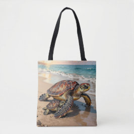 Sea Turtle and Baby Illustration