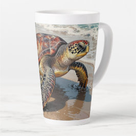 Sea Turtle and Baby Illustration Milchtasse