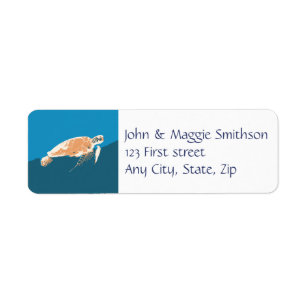 Sea Turtle Animal Custom Label
