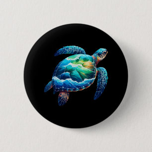 Sea Turtle Animal Earth Day Women Men Kids Earth D Button