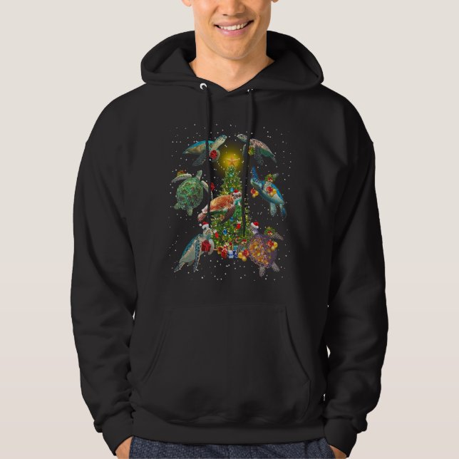 Sea Turtle Animal Lover Lighting Sea Turtle Christ Hoodie (Vorderseite)