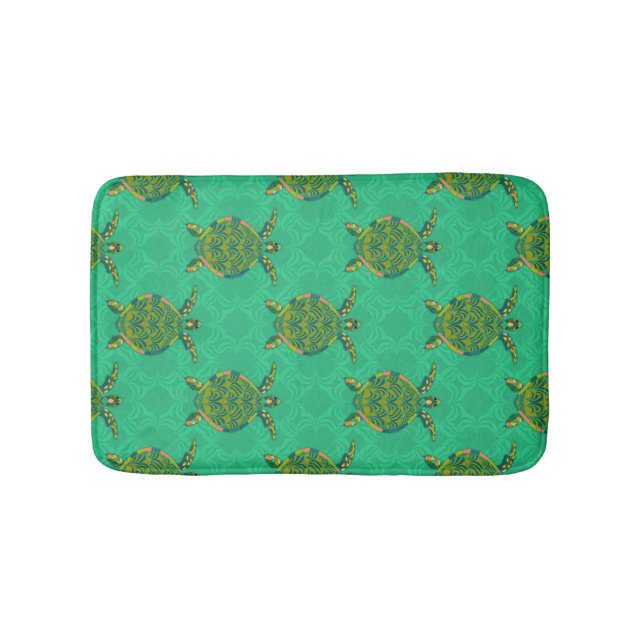 Sea Turtle Aquamarine Bath Mat Badematte (Vorderseite)