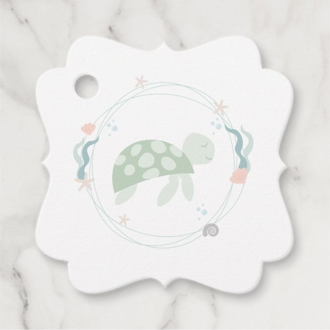 Sea Turtle Baby Dusche Geschenkanhänger (Vorderseite)
