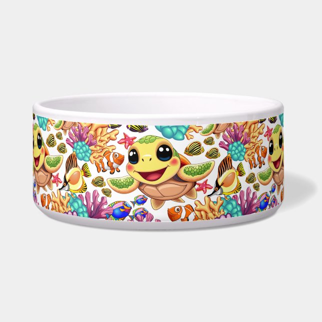 Sea Turtle Baby Happy and Süße Figur Napf (Vorderseite)