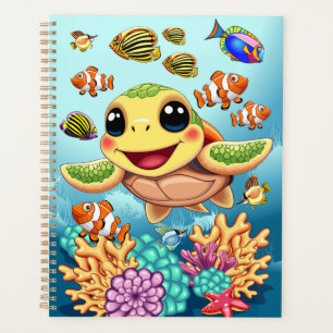 Sea Turtle Baby Happy and Süße Figur Planer