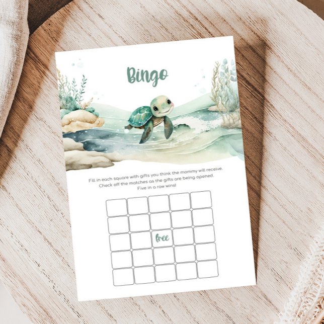 Sea Turtle Baby Shooter Bingo Game (Sea Turtle Baby Shower Game
)