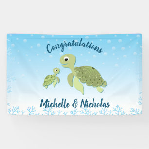 Sea Turtle Baby Shower Co-Ed Gender Neutral Banner