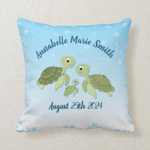 Sea Turtle Baby Shower Co-Ed Gender Neutral Kissen