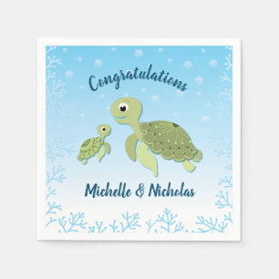 Sea Turtle Baby Shower Co-Ed Gender Neutral Serviette