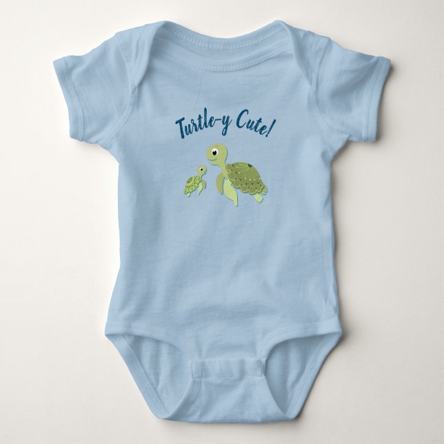 Sea Turtle Baby Shower Co-Ed Gender Neutral Strampler (Vorderseite)