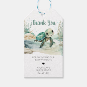 Sea Turtle Baby Shower Fevor Tags Geschenkanhänger