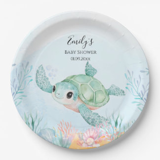Sea Turtle Baby Shower Paper Plates Pappteller