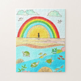 Sea Turtle Beach Adventure Happy Place Personal Puzzle