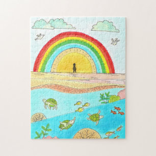 Sea Turtle Beach Adventure Happy Place Personal Puzzle