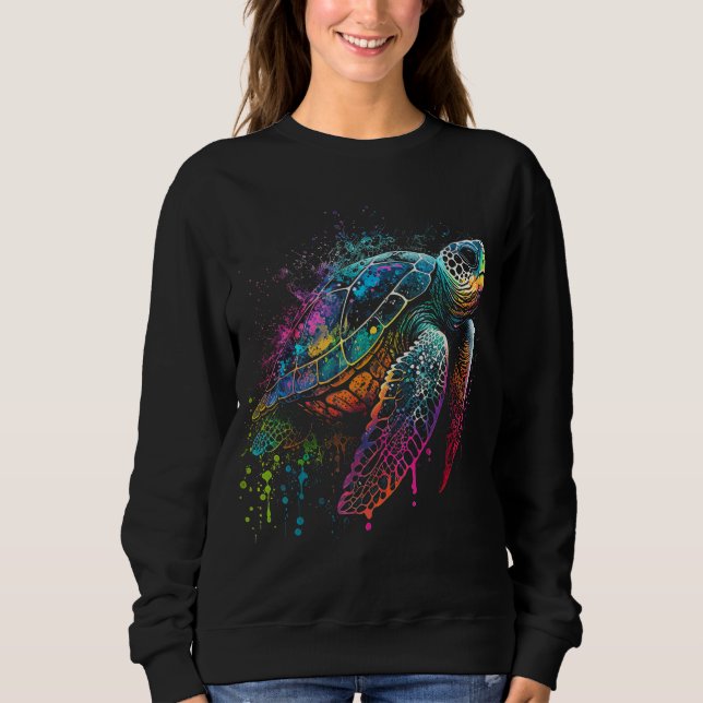 Sea Turtle Beach Lover Ocean Animal Graphic Novelt Sweatshirt (Vorderseite)