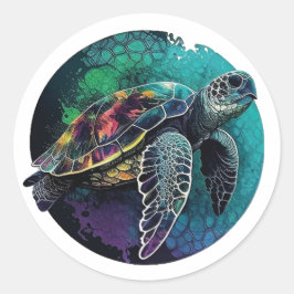 Sea Turtle Beach Lover Ocean Animal Graphic Runder Aufkleber
