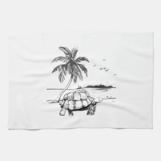 Sea Turtle Beach Sea Palm Turquoise Geschirrtuch