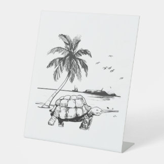 Sea Turtle Beach Sea Palm Turquoise Sockelschild