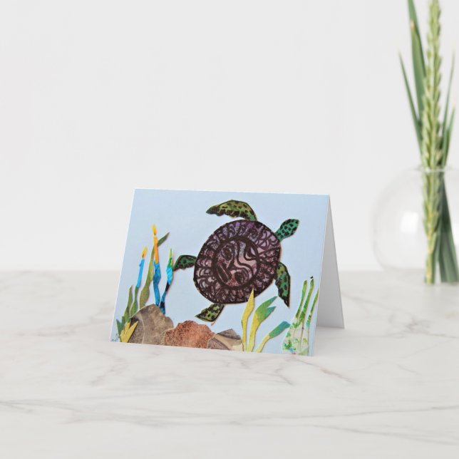 Sea Turtle Birthday Dankeskarte (Vorderseite)