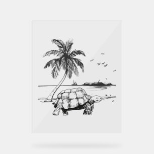 Sea Turtle Blue Camouflage Acrylschild